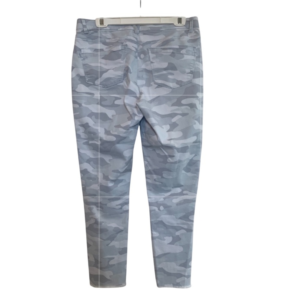 MAC AND ME Jeans Pants Jeggings Leggings Blue Gray Camo 5-Button Fly Hem Small - Picture 6 of 16
